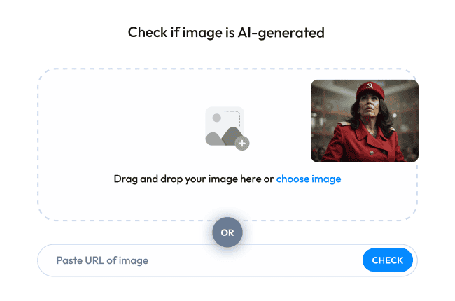 Step 1: dragging an image onto the WasItAI detector